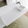 Mondiaz Lagom Meuble salle de bains 150x30.9x45cm Solid Surface Talc 2 tiroirs avec lavabo BINX vasque à poser Droite sans trous de robinet SW409147