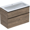 Ensemble de meuble Geberit iCon 90x63x48cm 2 tiroirs avec softclose Panneau de particules Noyer SW637793