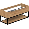 Thebalux onderkast type2 120cm 1x lade opbouwgreep Noëlla met frame mat zwart en 1x inleg  2x uitsparing tbv wastafels Epic Slimline Soft en Glacier incl witte sifonset SW768371