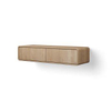 Looox Wooden Rounded – Meuble de salle de bains – 30 × 140 × 46 cm – 2 tiroirs – chêne gris SW1481856