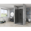 Van Rijn Products ST08 porte de douche - 120x200cm - pour niche - porte pivotante - verre fumé - noir SW956404