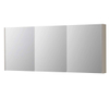 INK SPK2 Armoire de toilette avec miroir - 180x14x74cm - 3 portes - miroir double face - interrupteur et prise de courant - MDF laqué gris cachemire mat SW798186