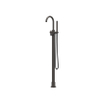 IVY Tribe Mitigeur de bain autoportant - bec pivotant - 150cm - Flexible de douche - Douchette à main en barre - RVS316 - noir carbone brossé PVD SW1031210