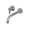 BRAUER Chrome Edition Wastafelmengkraan inbouw - gebogen uitloop rechts - hendel plat smal - inclusief inbouwdeel - model D2 chroom SW715542