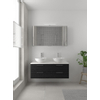 Bruynzeel Combo badmeubelset 120x45cm 2 wasbakken 2 lades met spiegelkast met softclose ceramic zwart eiken SW383554 Bruynzeel Combo badmeubelset 120x45cm 2 wasbakken 2 lades met spiegelkast met softclose ceramic zwart eiken SW383554