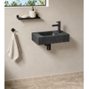Fortifura Fuente kit lave-mains - 40x22x9cm - trou robinet droite - avec robinet noir mat - noir SW1111551