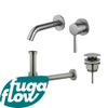 FugaFlow Eccelente Sobrado Slim Slim Kit mitigeur lavabo - robinet encastrable - bonde clic clac - siphon design - PVD cm SW1125340