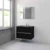 Bruynzeel Miko badmeubelset 66.5x91x51cm 1 kraangat 1 wasbak 2 lades met spiegel met softclose zwart eiken SW384550 Bruynzeel Miko badmeubelset 66.5x91x51cm 1 kraangat 1 wasbak 2 lades met spiegel met softclose zwart eiken SW384550