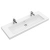 Villeroy en Boch Subway 2.0 meubelwastafel 130x47cm met 2 kraangaten zonder overloop cerami 1024056 Villeroy en Boch Subway 2.0 meubelwastafel 130x47cm met 2 kraangaten zonder overloop cerami 1024056