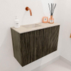 Mondiaz JOYA-DLUX 60cm toiletmeubel - kleur Shadow - Wastafel FAYE positie Links Zonder kraangat kleur Frappe. SW1422699