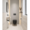 QeramiQ Dely Ensemble de toilette - réservoir encastré Qeramiq Flush - abattant 35mm - plaque de commande en pierre naturelle marbre foncé - boutons ronds - noir mat SW1578513