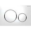 Geberit Sigma20 plaque de commande - chasse à 2 touches - boutons ronds - blanc/brillant/chrome/blanc SW53743