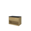 Proline top ensemble de meubles bas 80x46x54cm meuble avec étagère idéal chêne et plaque de recouvrement pierre bleue pierre bleue SW657170
