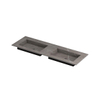 INK Post wastafel - 140x45x1cm - 2 wasbakken - 0 kraangaten - keramiek Armani grey mat SW693466