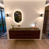 Mondiaz CIRO-DLUX Meuble de salle de bains - 170x45x50cm - vasque solid surface Lava - 1 lavabo à gauche - sans trous de robinet - 4 tiroirs - Ruby SW1531612
