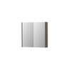 INK SPK2 spiegelkast – 80x74x14 cm – 2 deuren, dubbelzijdige spiegeldeuren – Taupe mat SW353416