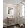 Mondiaz VICA ensemble de meuble de salle de bain - 60cm - meuble sous-vasque fumée - 2 tiroirs - lavabo denia milieu - 1 trou de robinet - version XL 60cm haut SW1089824