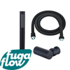 FugaFlow Eccelente Sobrado ensemble de douche à main avec support de douche debout et tuyau anti-torsion noir SW1124047