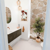 Mondiaz JOYA 100cm meuble de toilette - couleur Shadow - Vasque FAYE position Gauche Sans trou de robinet couleur Talc. SW1421455