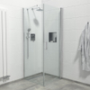 FugaFlow Efficiente Vetro Cabine de douche - 1 porte pivotante - Paroi latérale - 80x80x200cm - verre de sécurité 6mm - anti-calcaire - chrome SW1123761
