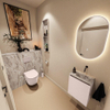 MONDIAZ TURE-DLUX Meuble de toilettes 40 cm Rosee. EDEN lavabo Glace position droite. Sans trou de robinet. SW1103454