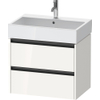 Duravit Ketho 2 meuble sous-lavabo avec 2 tiroirs 68.4x46x54.9cm avec poignées anthracite blanc brillant SW772331