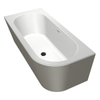 Xenz charley xs baignoire d'angle, gauche 165x75x58 bicolore blanc/ciment avec déversoir à fente. lavabo chromé SW381971