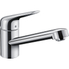 Hansgrohe M42 M421-H100 Mitigeur de cuisine 1 trou avec bec pivotant à 360° chrome SW241704