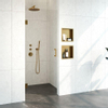 Saniclass Create Porte de douche pour niche 80x200cm sans profilé avec verre de sécurité anticalcaire 8mm Doré brossé SW638614