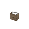 INK Wastafelonderkast - 60x40x52cm - 2 lades - greeploos - met houten keerlijst - MFC - Zuiver eiken SW439230
