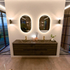 Mondiaz CIRO-DLUX Badkamermeubelset - 170x45x50cm - Solid surface wastafel Lava - 2 wasbak Dubbel - 2 kraangaten - 4 lades - Shadow SW1532417