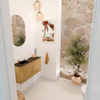 Mondiaz JOYA 80cm meuble de toilette - couleur Chêne - Vasque FAYE position Gauche 1 trou de robinet couleur Urban SW1421186