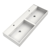 BRAUER Gravity lavabo - 120x46x2cm - 2 vasques - 2 trous de robinet - marbre minéral - blanc satiné SW1200438