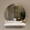 Mondiaz SPOT miroir – Ø 40 cm – avec tablette – Frappe (marbre beige) SW1235628