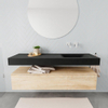 MONDIAZ ALAN 150cm badmeubel onderkast washed oak 1 lade Vrijhangende wastafel cloud rechts zonder kraangat kleur urban SW408536 MONDIAZ ALAN 150cm badmeubel onderkast washed oak 1 lade Vrijhangende wastafel cloud rechts zonder kraangat kleur urban SW408536