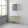 Bruynzeel Roma badmeubelset 100x60.5x46cm met softclose inclusief spiegelkast natuur eiken SW384847 Bruynzeel Roma badmeubelset 100x60.5x46cm met softclose inclusief spiegelkast natuur eiken SW384847