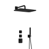 Hotbath Gal IBS40 regendoucheset inbouw - 2 functies - 35cm wandarm - 27cm rechthoekige hoofddouche - zwart mat SW656387