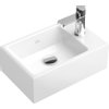 Villeroy en Boch Memento fontein met geslepen onderzijde 40x26cm zonder overloop met kraangat rechts ceramic+ wit 0124262 Villeroy en Boch Memento fontein met geslepen onderzijde 40x26cm zonder overloop met kraangat rechts ceramic+ wit 0124262