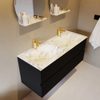 Mondiaz VICA-DLUX Ensemble de meuble de salle de bain - 120cm - meuble sous-vasque urban - 2 tiroirs - lavabo encastré cloud double - 2 trous de robinet - version haute de 60cm - glace SW1089511