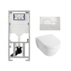 Villeroy & Boch Subway 2.0 Compact avec abattant ensemble toilette avec réservoir encastré Geberit et plaque de commande sigma 01 blanc sw6244