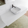 Mondiaz Lagom Meuble salle de bains 130x30.9x45cm Solid Surface Talc 1 tiroir avec lavabo BINX vasque à poser Centre 1 trou de robinet SW409023