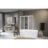 Novellini Aurora 9 paroi de baignoire pliante 3 parties 138x138cm blanc/brossé 0336279