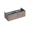 Forzalaqua Reno 2.0 meuble sous-lavabo 120x51x40cm avec 2 tiroirs sans poignées à fermeture douce Chêne massif Silver Grey SW492357