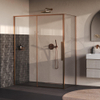 BRAUER Galactic Douchecabine - 160x90x200cm - met schuifdeur - helder glas - omkeerbaar - incl. glascoating - geborsteld koper PVD SW1580888