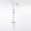 FugaFlow Eccelente Sobrado Ensemble de douche pluie - thermostatique - pommeau 25cm - douchette ronde - Chrome SW1124341