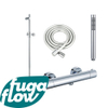 FugaFlow Eccelente Sobrado Ensemble de douche barre curseur avec douchette stick, flexible lisse et robinet de douche Chrome SW1124067