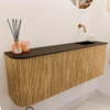 Mondiaz JOYA 111.6cm toiletmeubel - ronding links kleur Oak - Wastafel FAYE positie Rechts Zonder kraangat kleur Urban. SW1421219