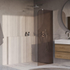BRAUER Orion Paroi de douche à l'italienne - 90x200cm - verre bronze - revêtement en verre - chrome brillant SW1476024