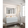 Mondiaz VICA ensemble de meuble de salle de bain - 120cm - meuble sous-vasque argile - 4 tiroirs - lavabo lune double - 2 trous de robinet - miroir LED - version XL 60cm de haut SW1097916