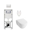 Villeroy & Boch Subway 2.0 DirectFlush toiletset - Geberit UP320 inbouwreservoir - softclose - Geberit Sigma01 glans wit bedieningsplaat - ronde knoppen - white alpin SW17685